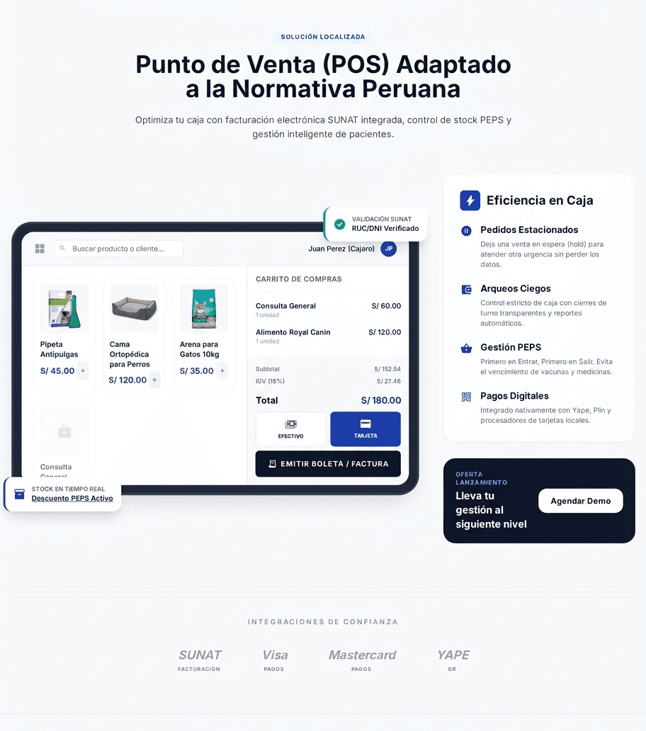 Sistema POS con facturación SUNAT